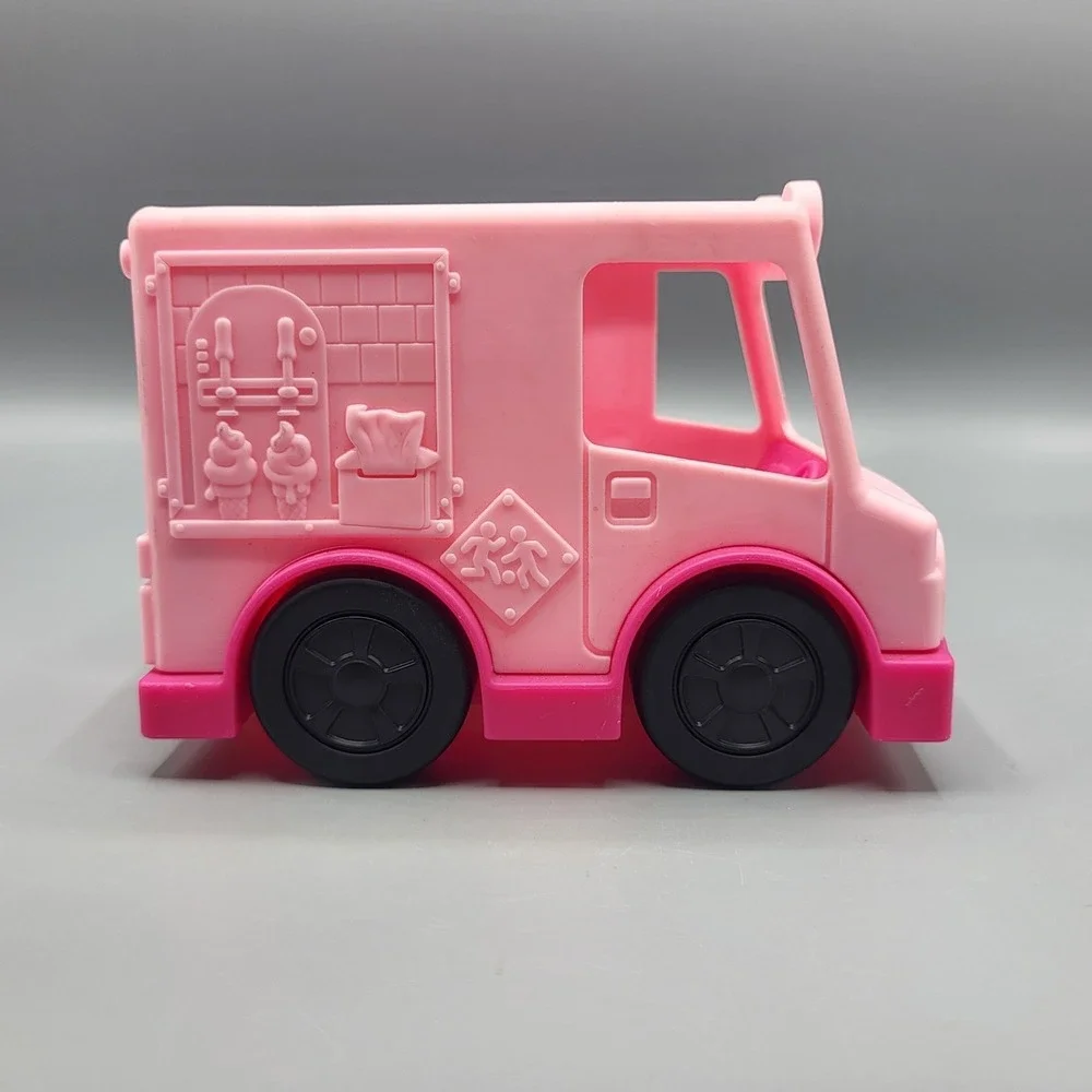 Fisher-Price Little People Barbie Ice Cream Truck Toy Pink Delivery Vehicle